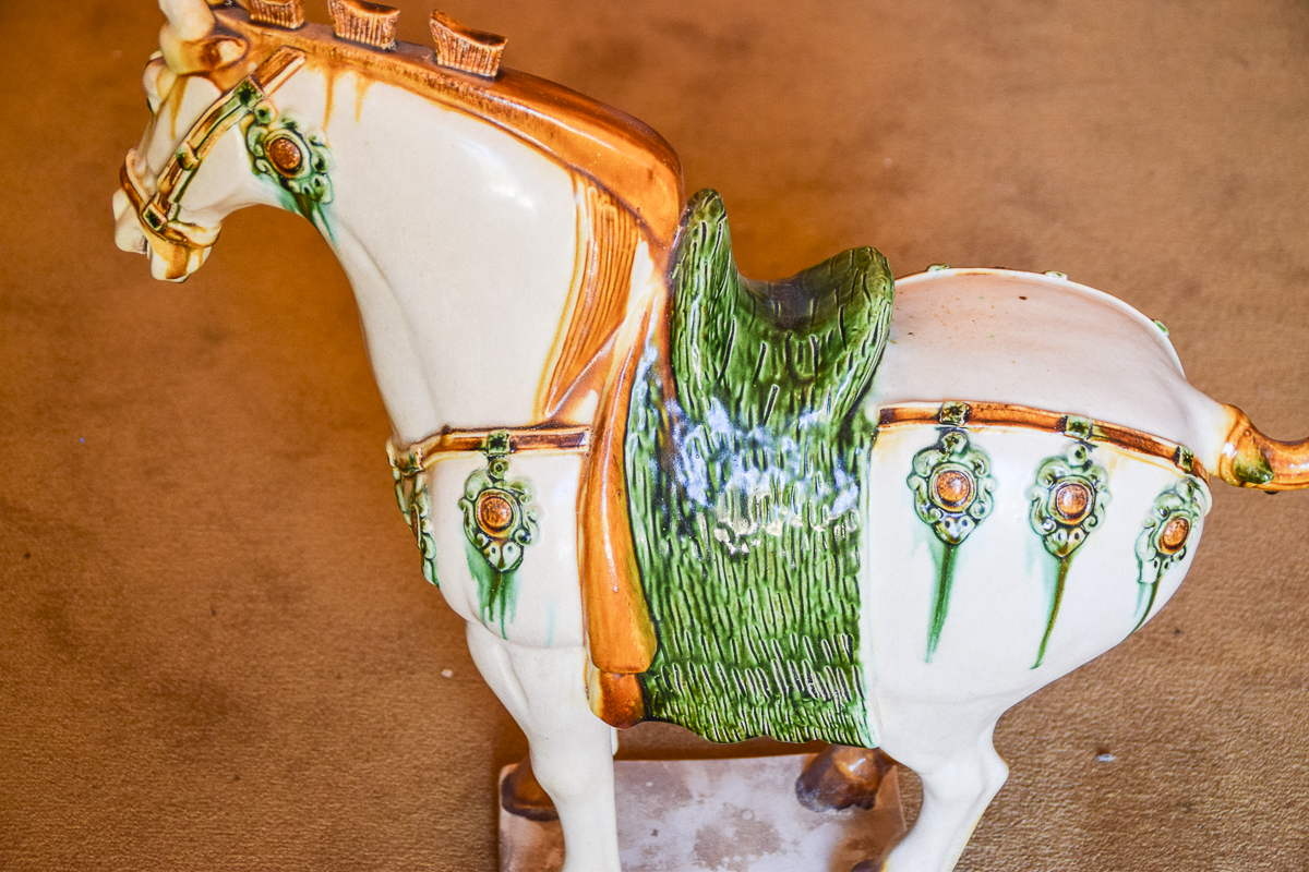 Pair of Tang Style Ceramic Horse Sculptures