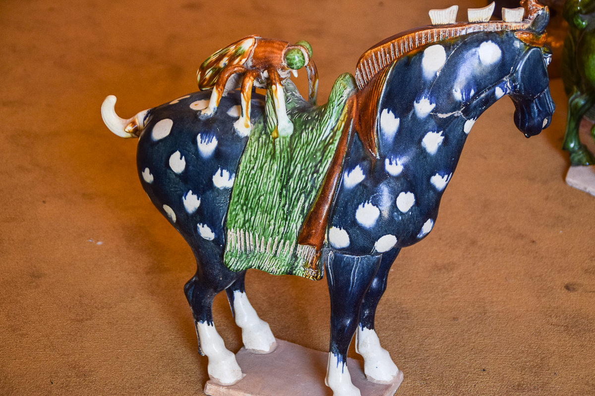 Pair of Tang Style Ceramic Horse Sculptures