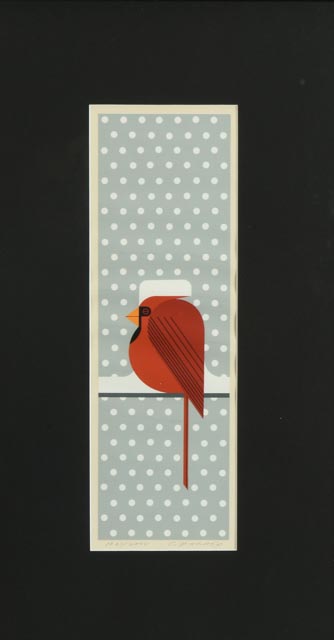 Charley Harper Signed Limited Edition Serigraph "Cool Cardinal"