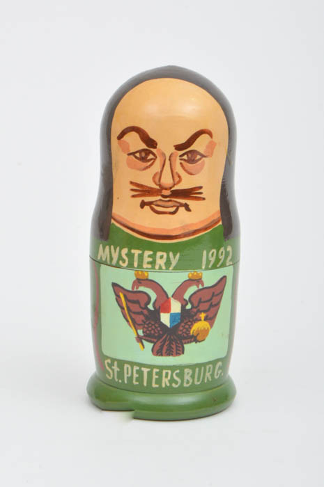 Pair of Hand Painted Political Russian Matryoshka