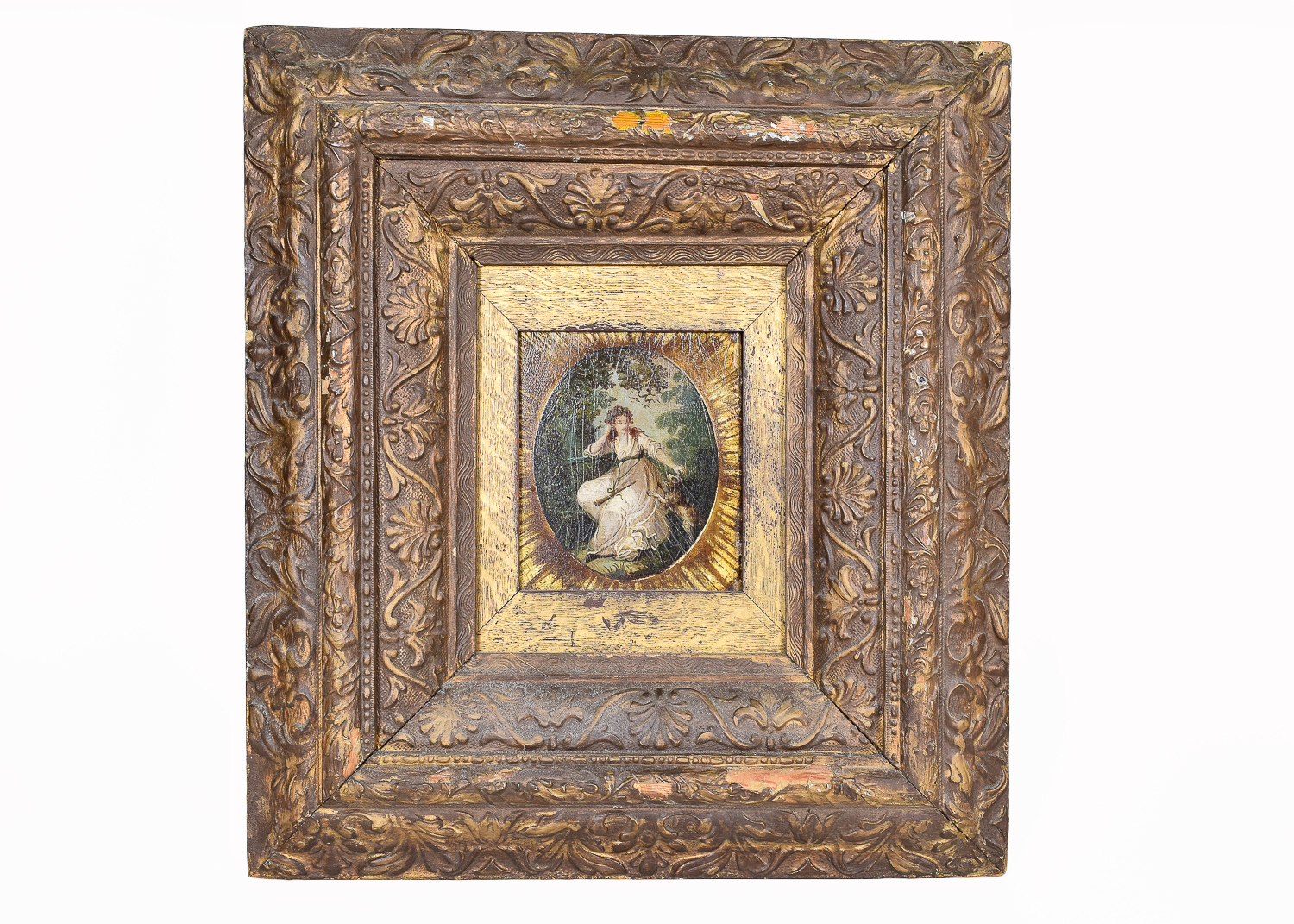 Original Oil Portrait of "Sterne's Maria and Her Dog Silvio"