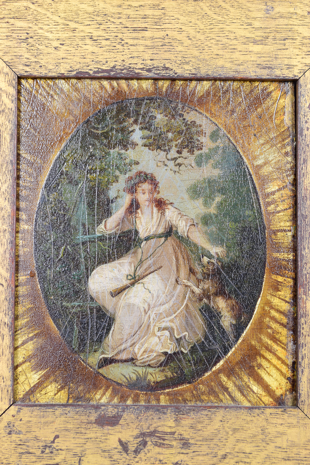 Original Oil Portrait of "Sterne's Maria and Her Dog Silvio"