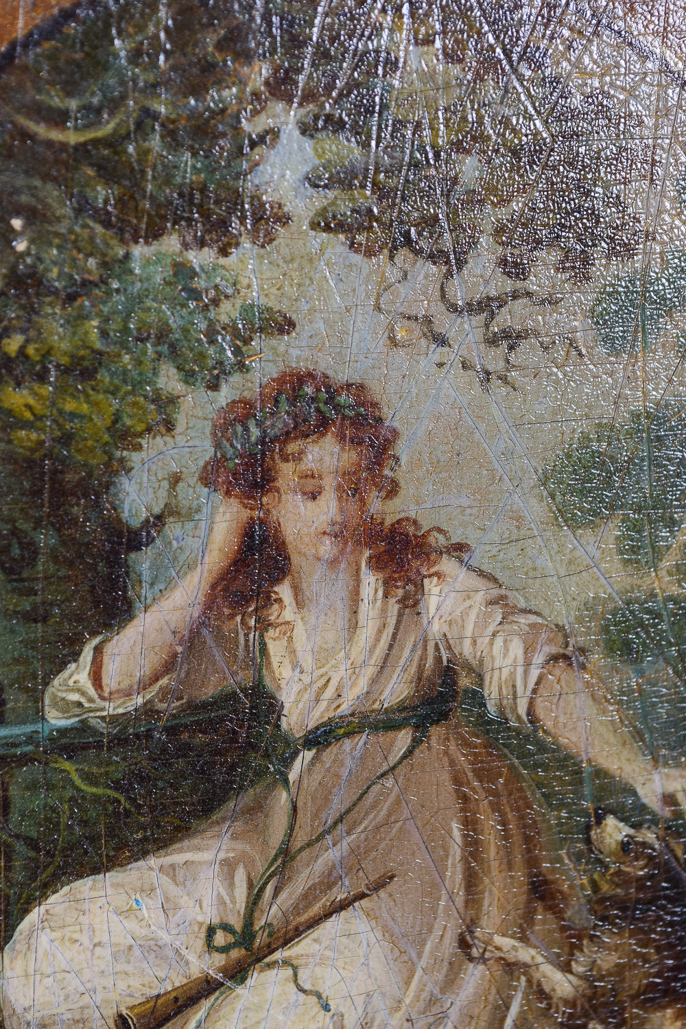 Original Oil Portrait of "Sterne's Maria and Her Dog Silvio"