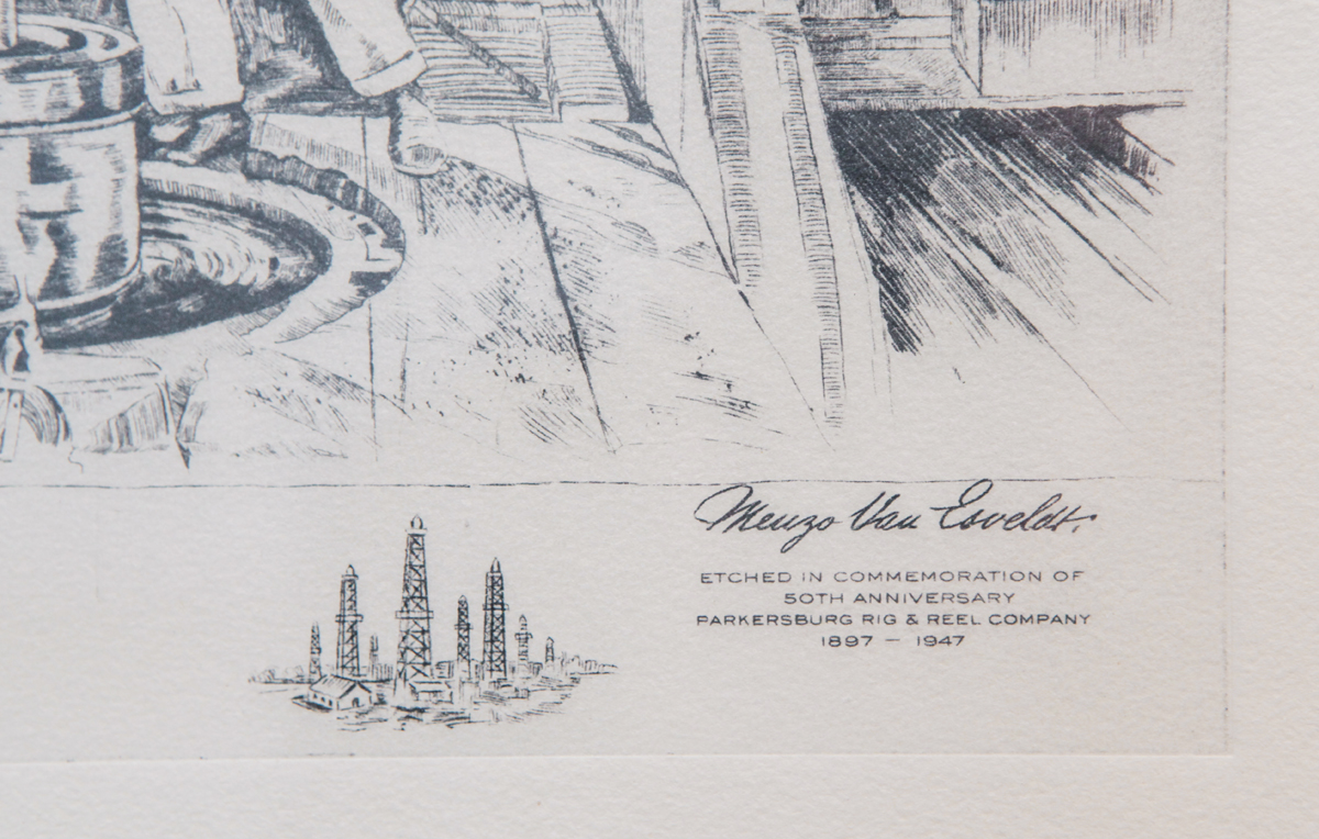 Framed Etching by Menzo Van Esveldt 1947