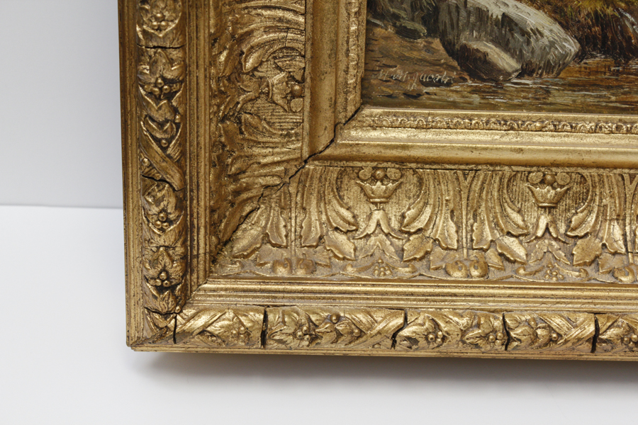 M.M. Jacobi Oil Painting of  A Welsh Fishing Scene