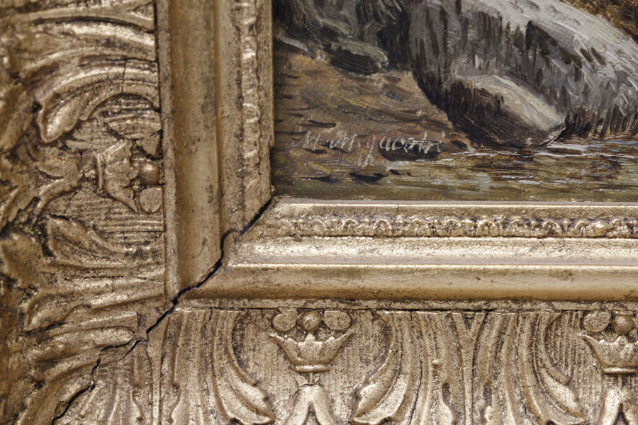 M.M. Jacobi Oil Painting of  A Welsh Fishing Scene