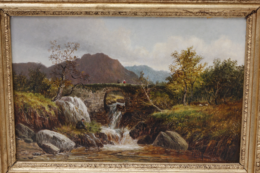 M.M. Jacobi Oil Painting of  A Welsh Fishing Scene