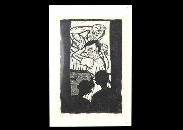 Thom Shaw Artist's Proof Woodblock "Hegemony Hidden Fury"