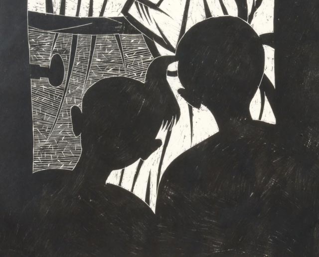 Thom Shaw Artist's Proof Woodblock "Hegemony Hidden Fury"