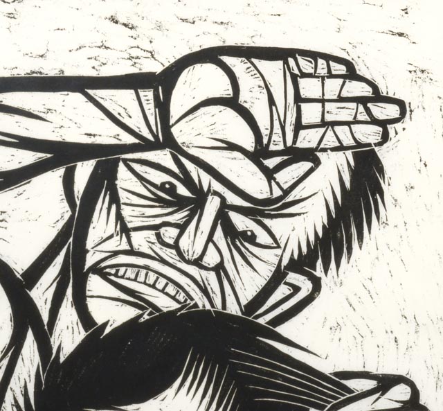 Thom Shaw Artist's Proof Woodblock "Hegemony Hidden Fury"