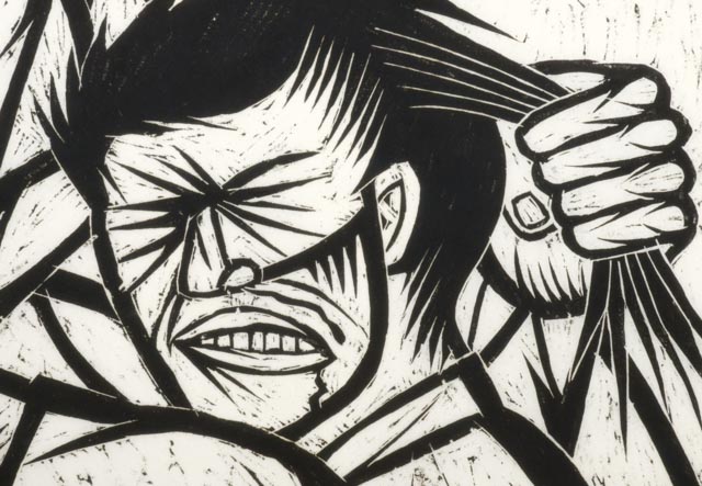 Thom Shaw Artist's Proof Woodblock "Hegemony Hidden Fury"