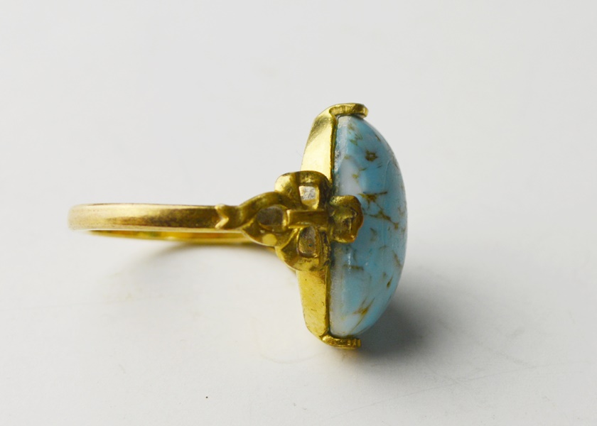 10K Gold Filled Blue Oval Stone Ring