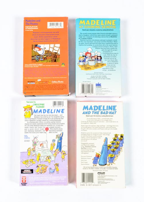 Set of Eight Madeline VHS Tapes