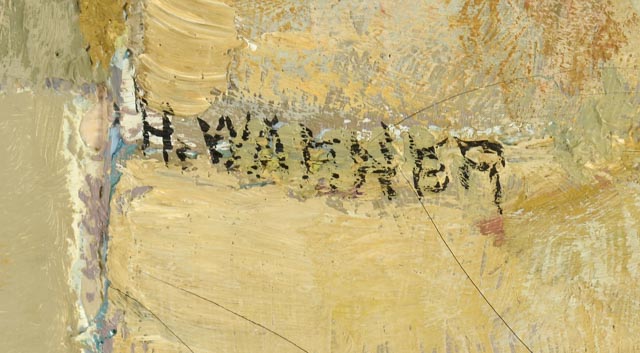 H. Warner Abstract Impasto Cubist Painting