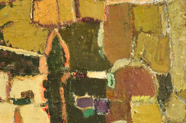 H. Warner Abstract Impasto Cubist Painting