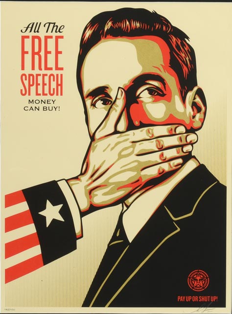 Shepard Fairey Signed Limited Ed. Serigraph "Pay Up or Shut Up"
