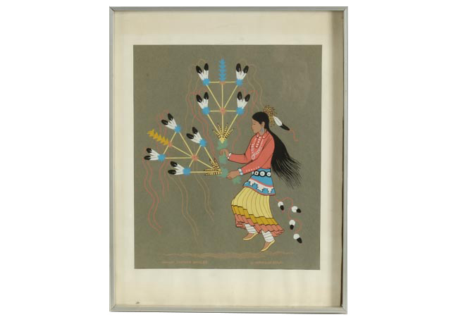 Harrison Begay Original Serigraph "Navajo Feather Dancer"