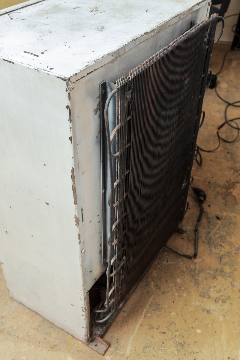 Vintage Norris Refrigerator with Borden Milk Decal