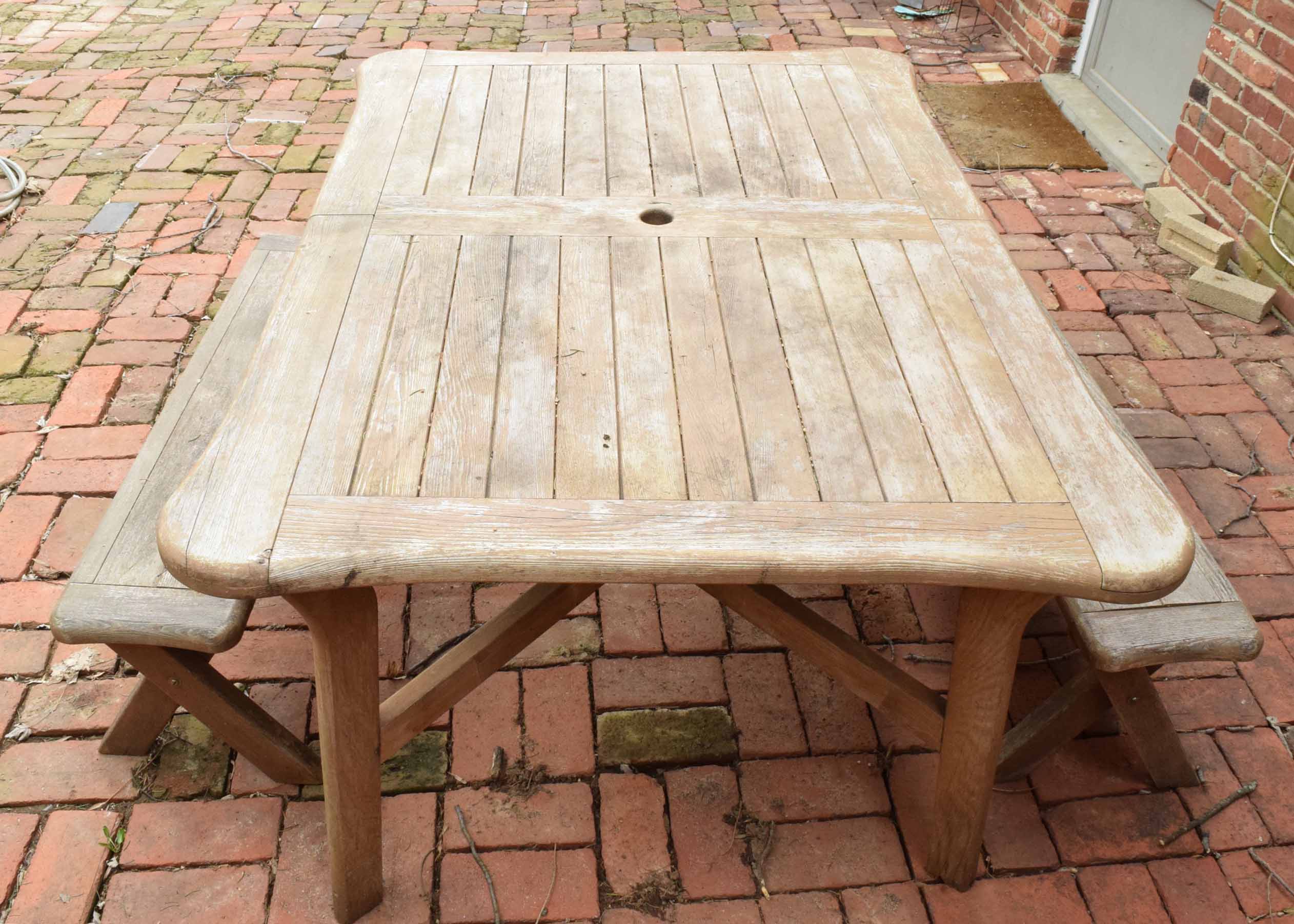 Outdoor Wooden Picnic Table and Benches