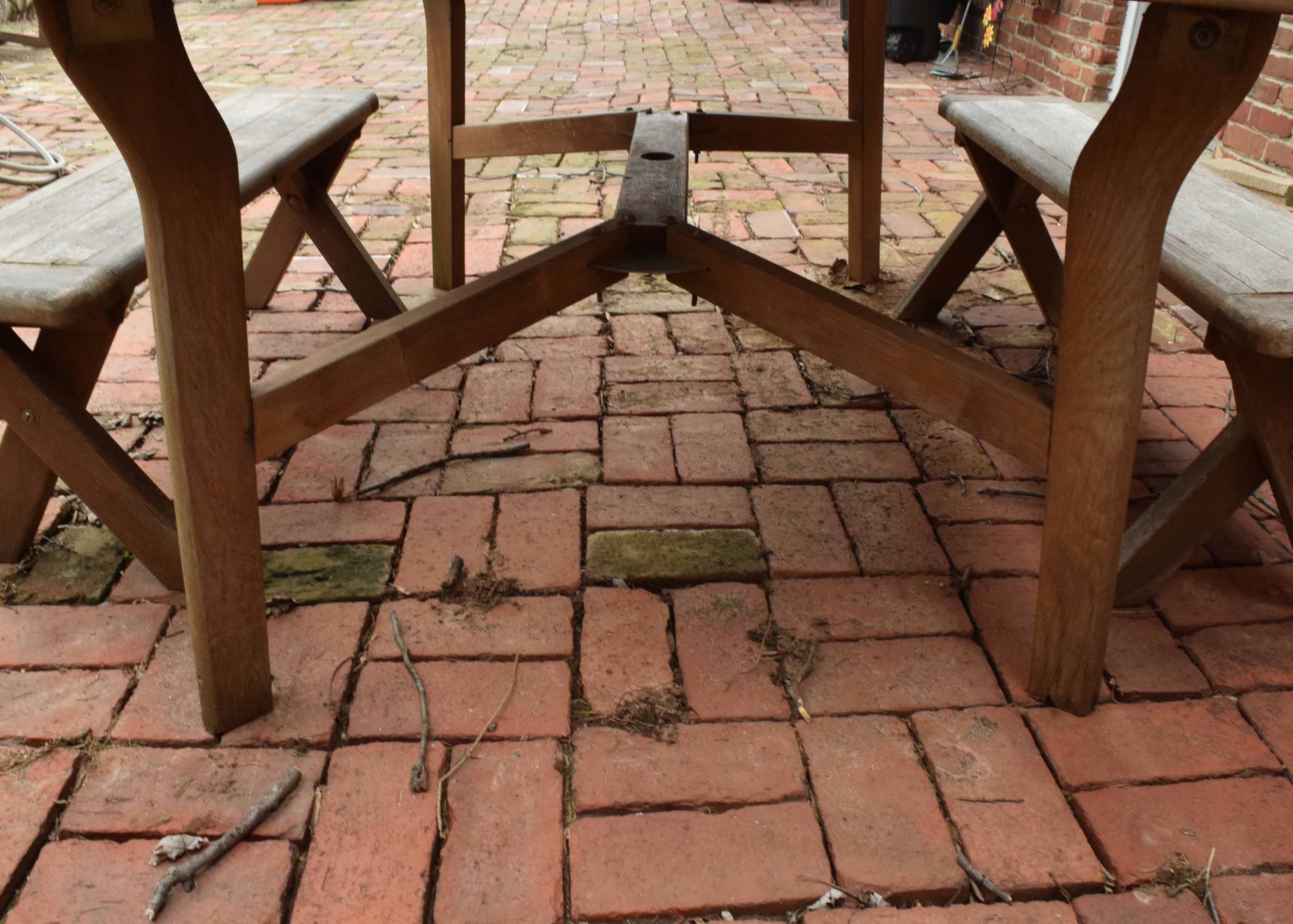 Outdoor Wooden Picnic Table and Benches