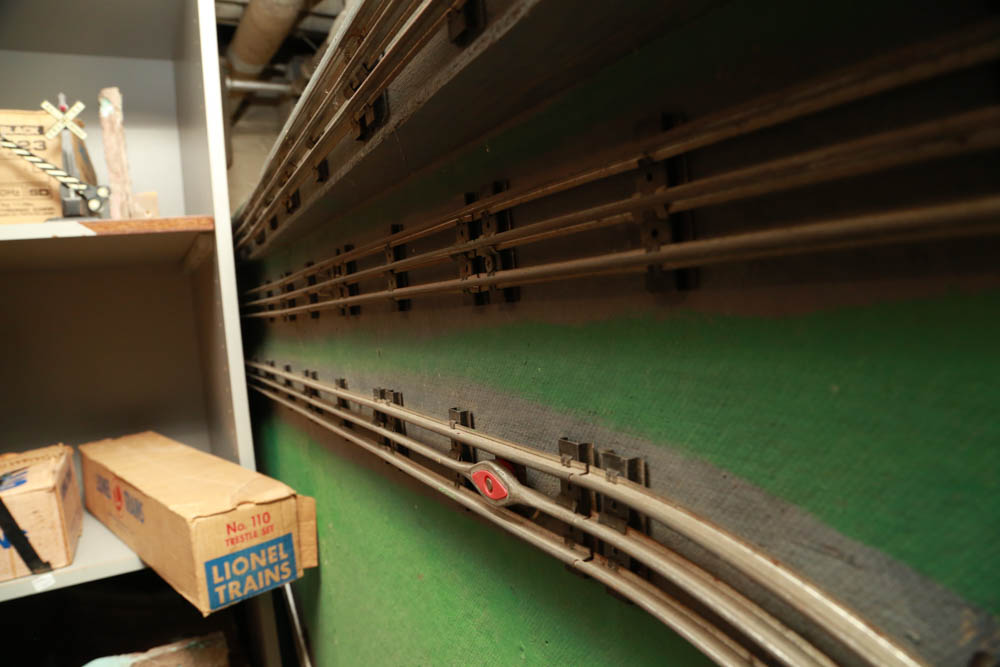 Large Train Table with Lionel Trains and Accessories