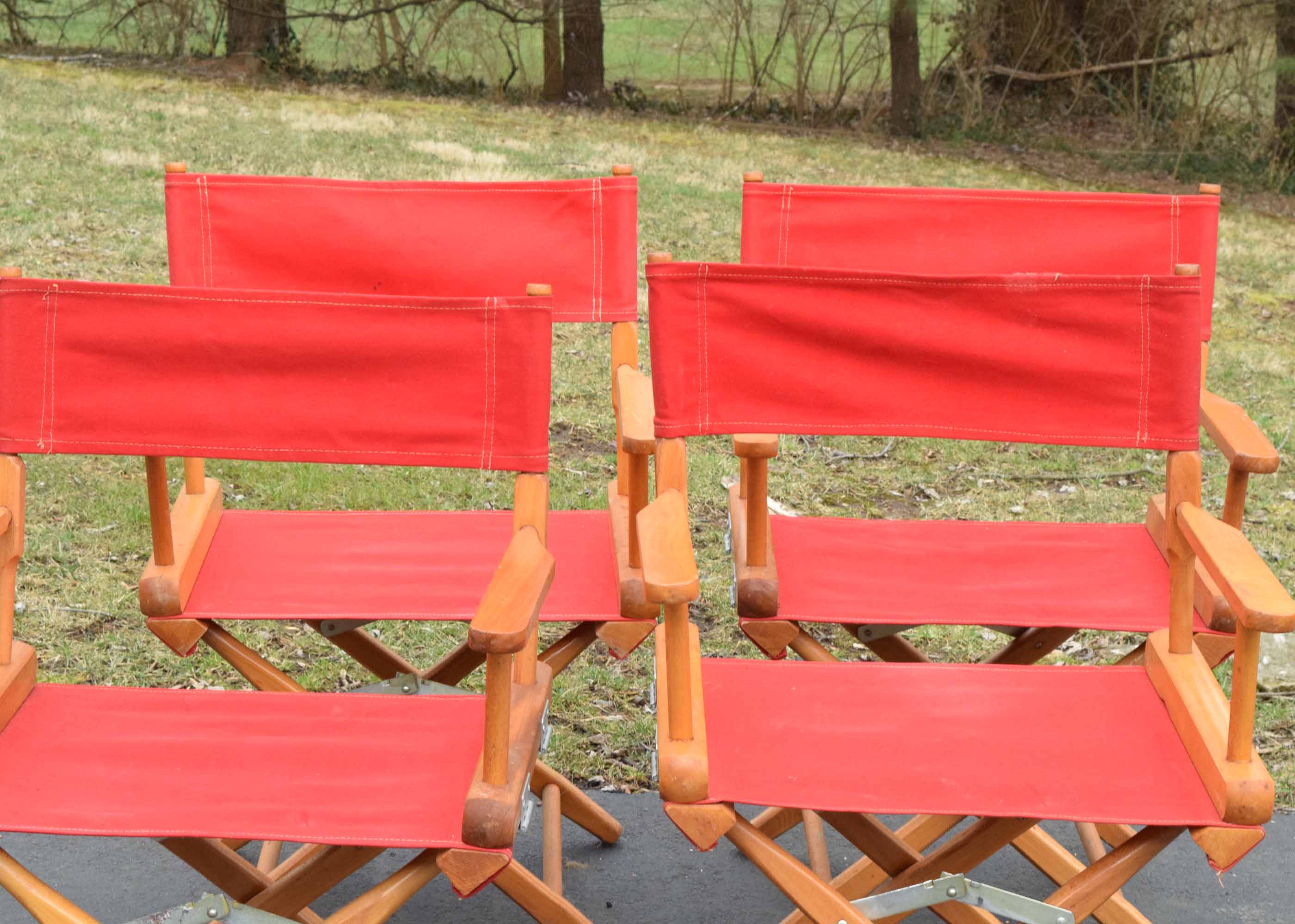 Set of Four Vintage Canvas Director's Chairs