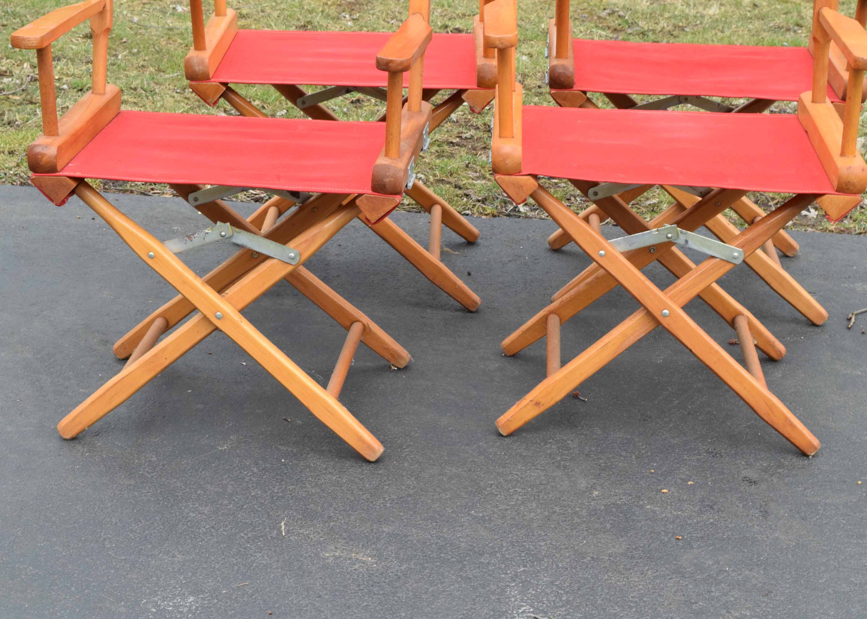 Set of Four Vintage Canvas Director's Chairs