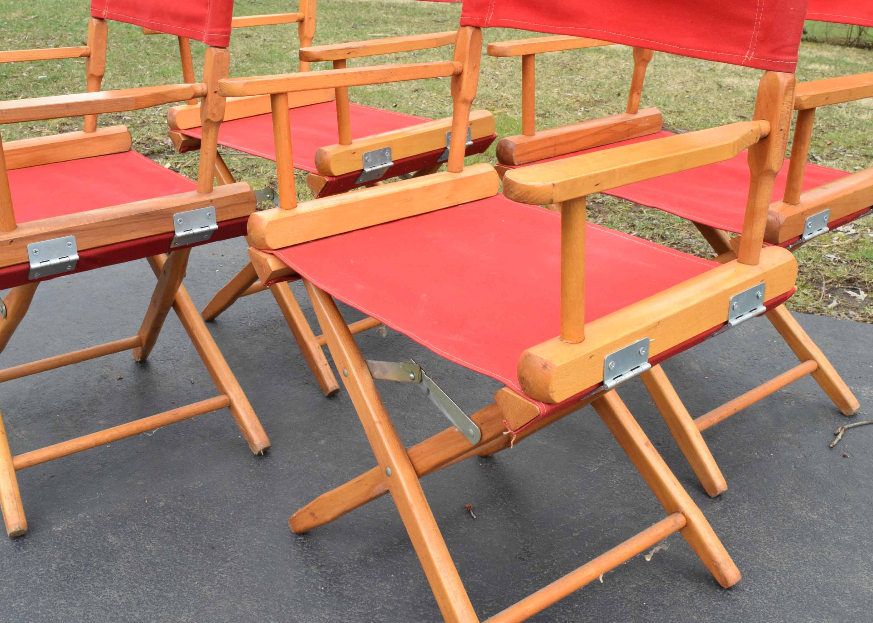 Set of Four Vintage Canvas Director's Chairs