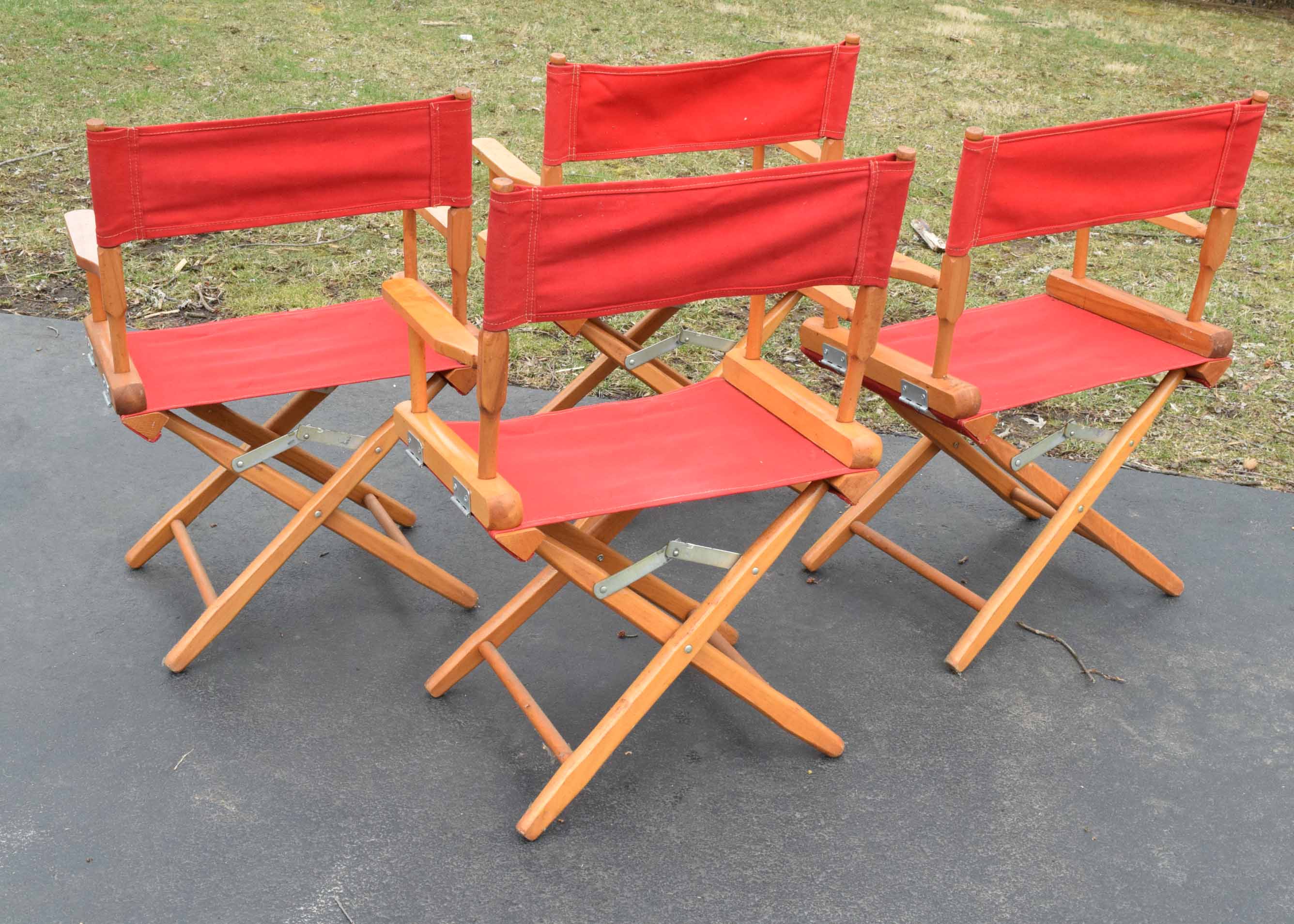 Set of Four Vintage Canvas Director's Chairs