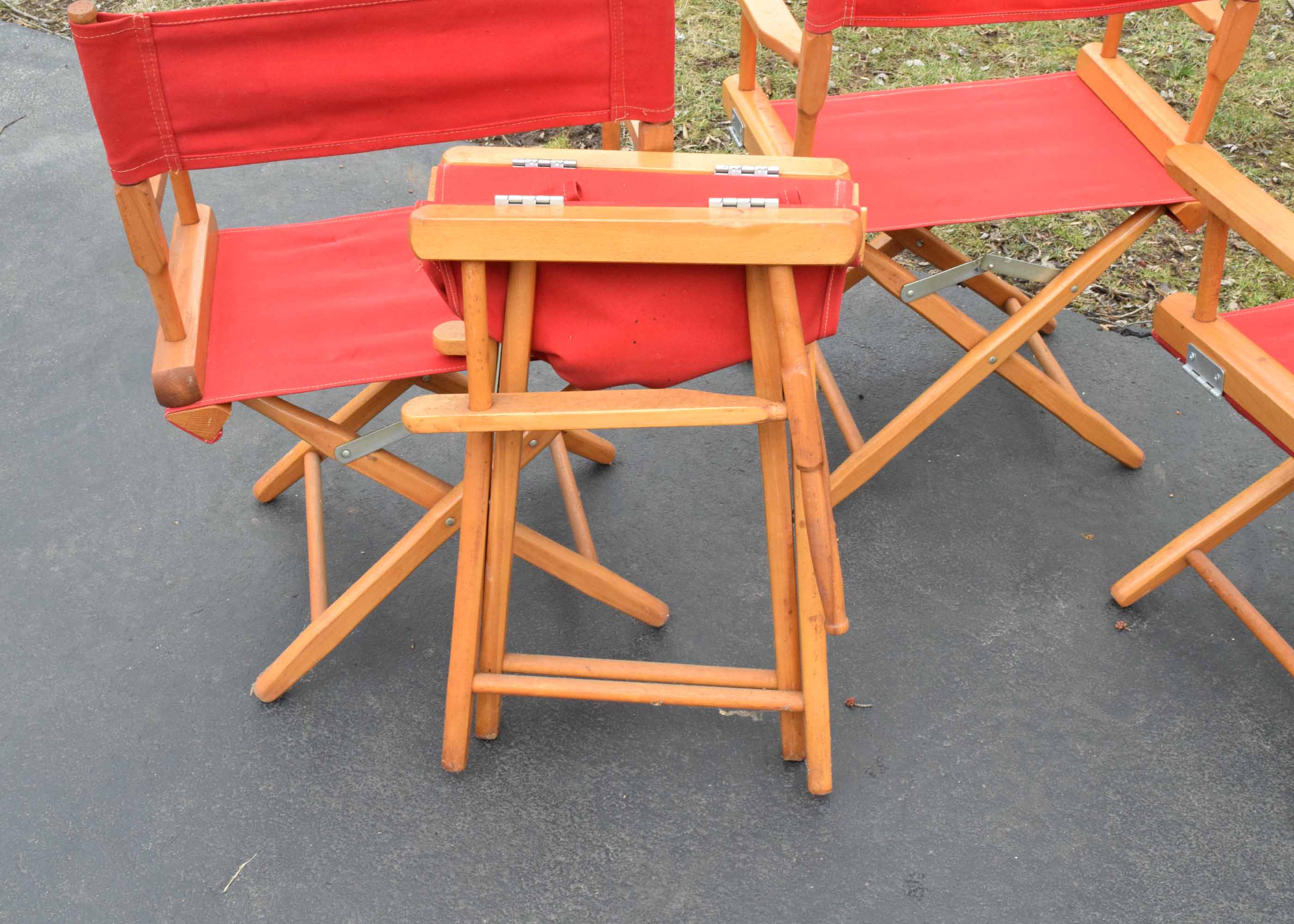Set of Four Vintage Canvas Director's Chairs
