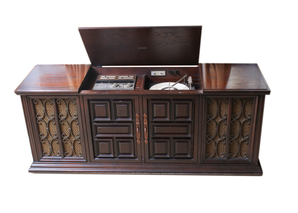 Vintage Zenith High Fidelity Stereophonic Radio and Record Cabinet