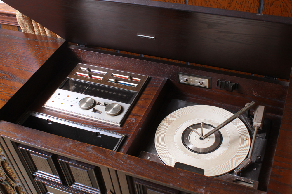 Vintage Zenith High Fidelity Stereophonic Radio and Record Cabinet