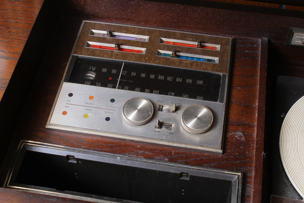 Vintage Zenith High Fidelity Stereophonic Radio and Record Cabinet