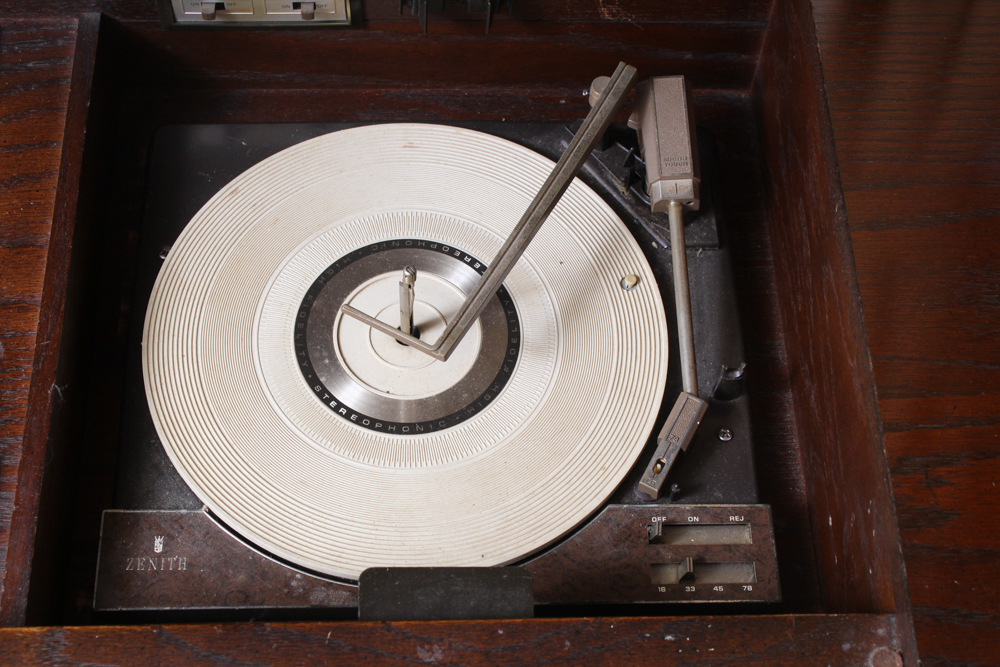 Vintage Zenith High Fidelity Stereophonic Radio and Record Cabinet
