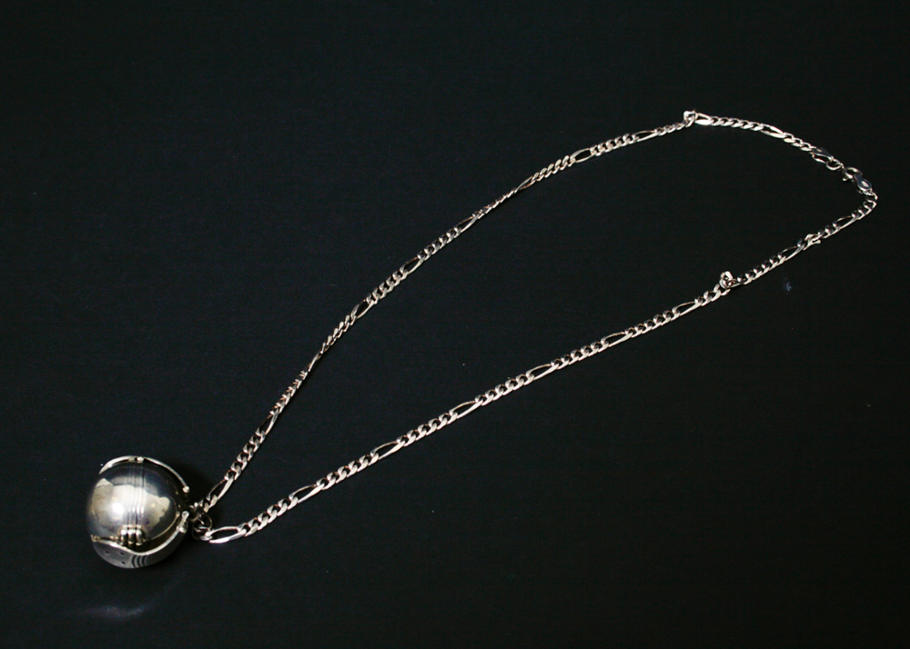 Mexican Sterling Six Photo Orb Locket and Chain