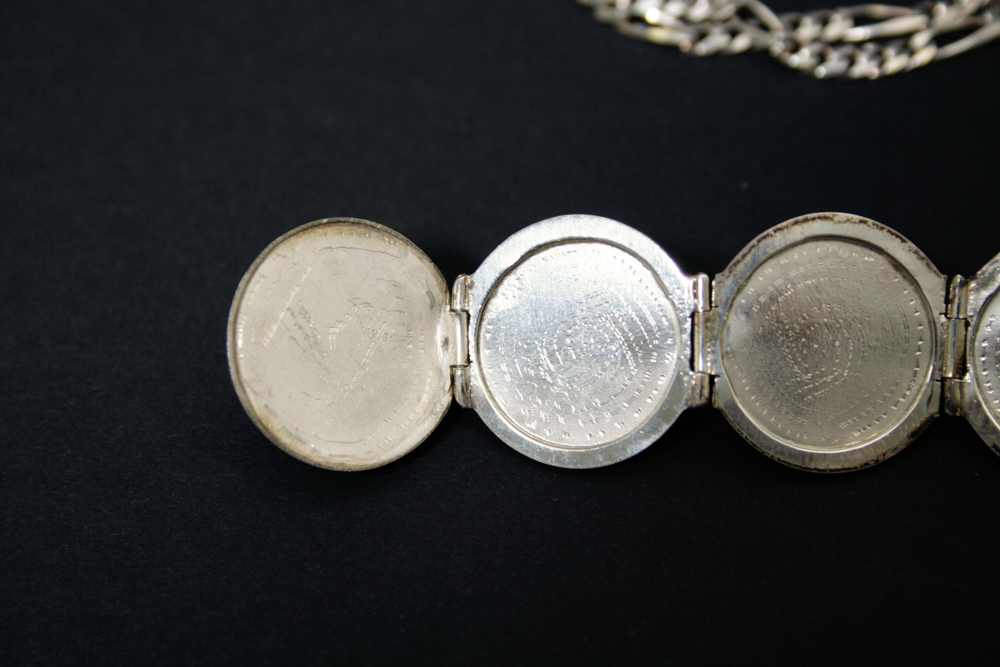 Mexican Sterling Six Photo Orb Locket and Chain