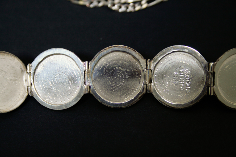 Mexican Sterling Six Photo Orb Locket and Chain