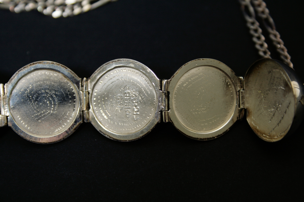 Mexican Sterling Six Photo Orb Locket and Chain