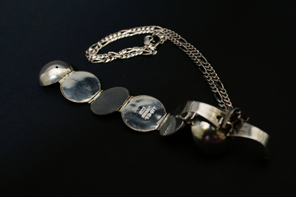 Mexican Sterling Six Photo Orb Locket and Chain