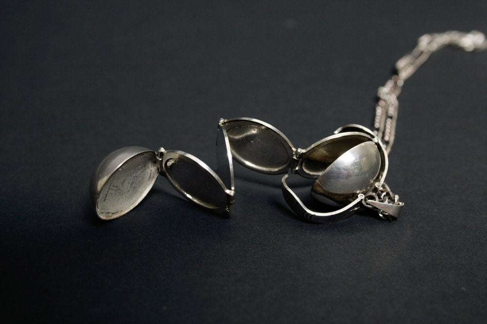 Mexican Sterling Six Photo Orb Locket and Chain