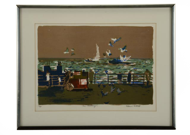 Edwin Cadell Color Lithograph "The Battery"