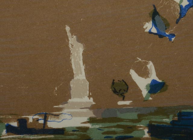 Edwin Cadell Color Lithograph "The Battery"