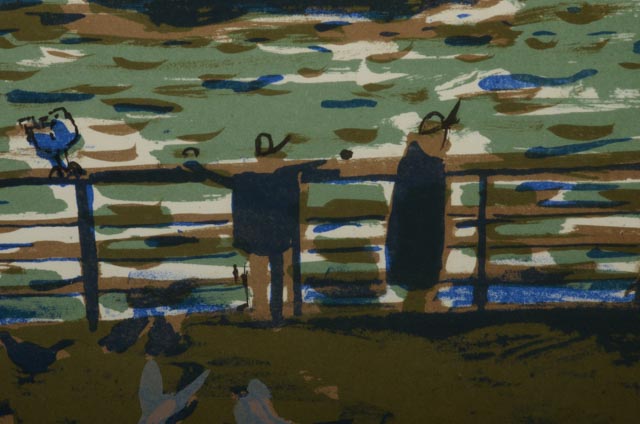 Edwin Cadell Color Lithograph "The Battery"