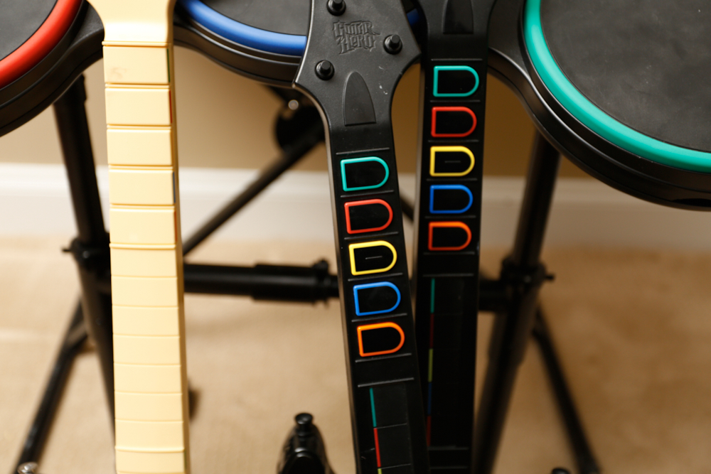 Guitar Hero Drum Set, Guitars, and More