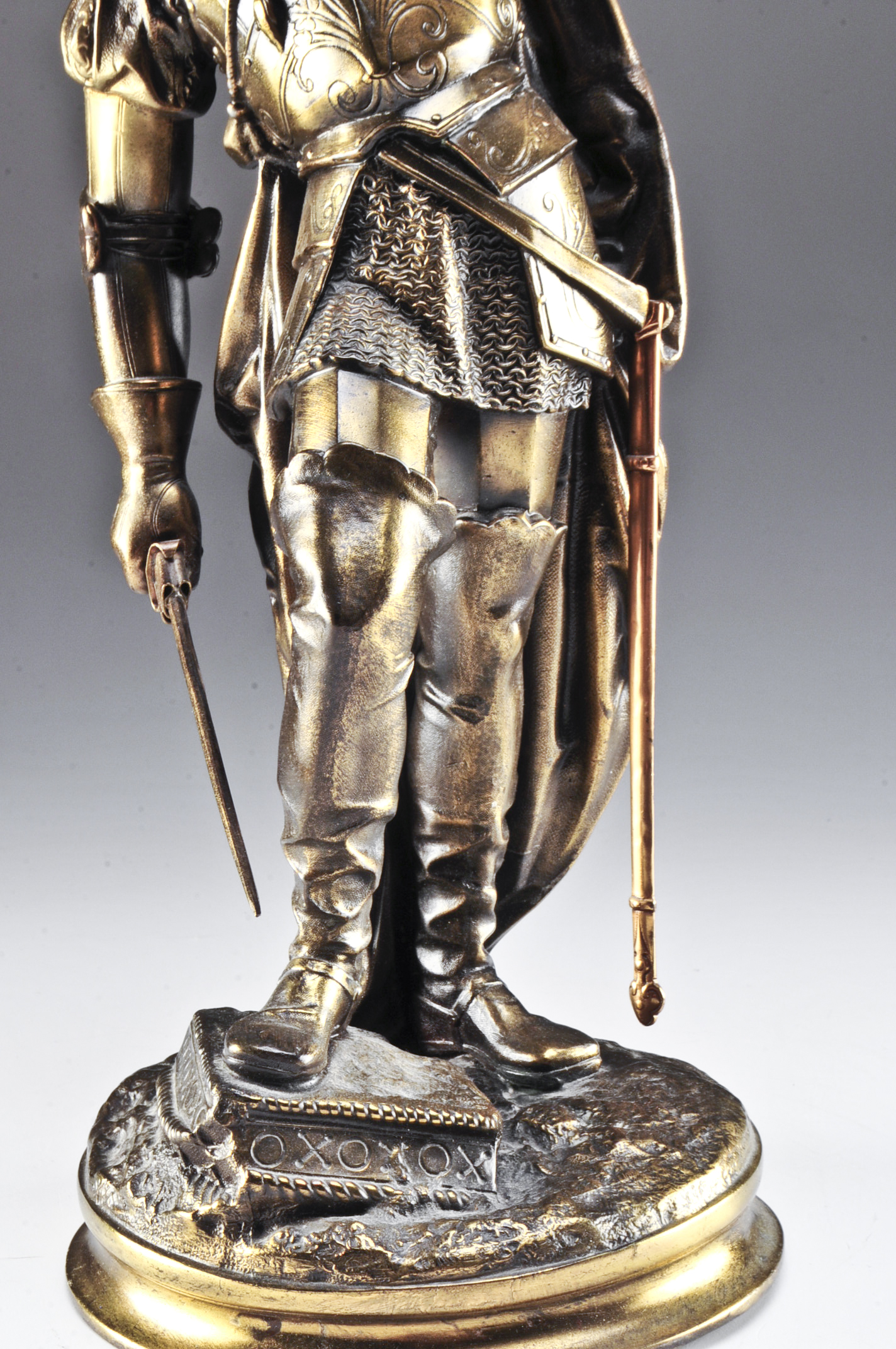 Cast Metal Knight Statue