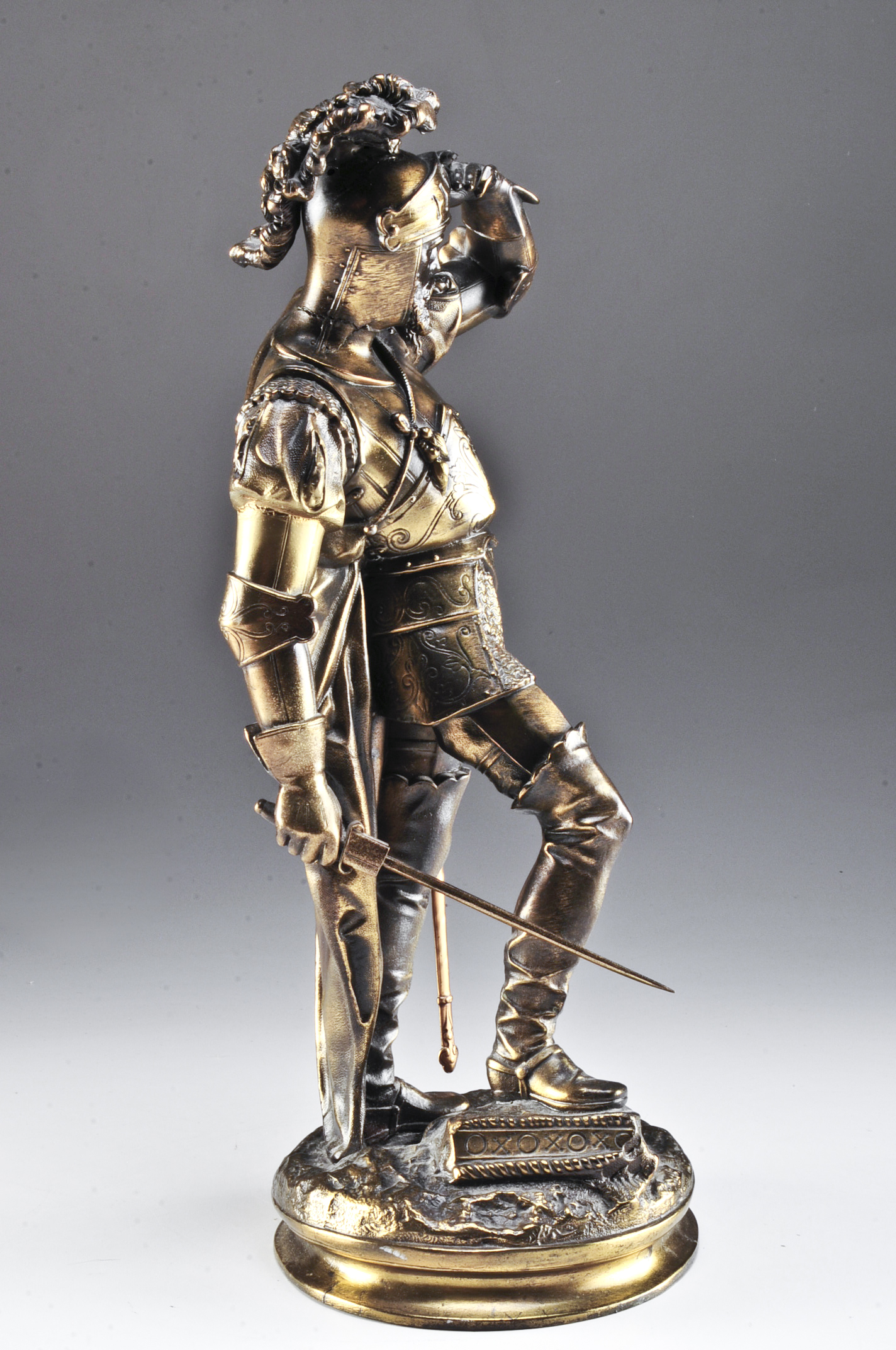Cast Metal Knight Statue