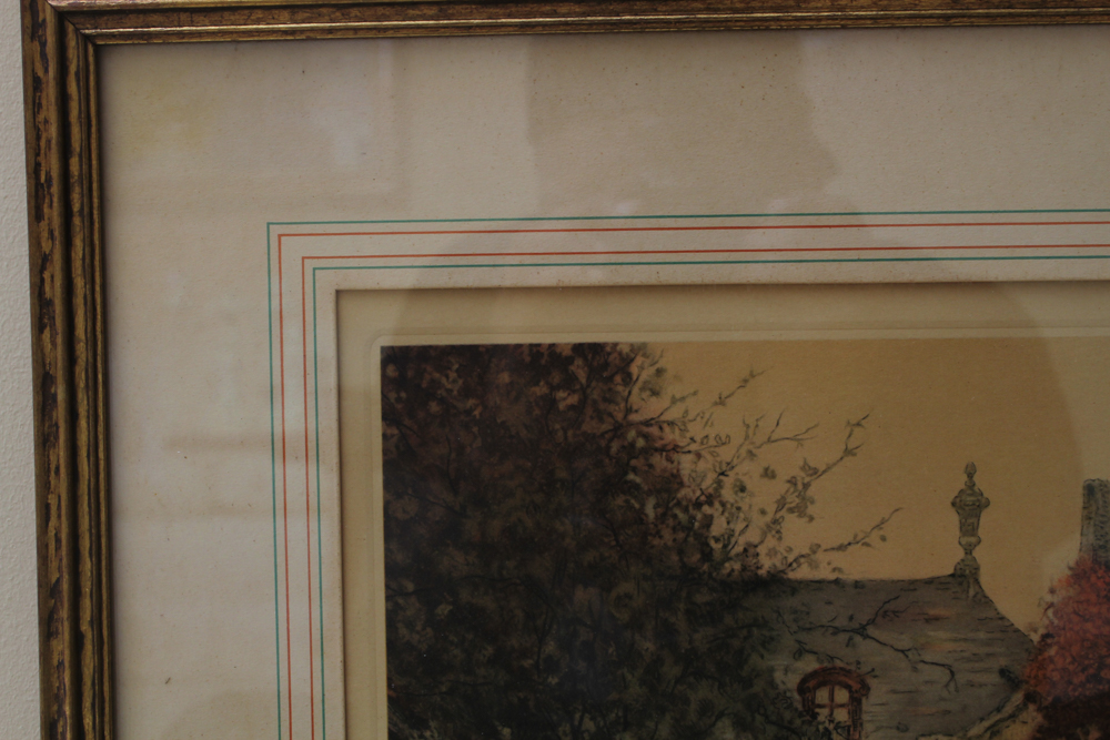 Signed "Entré du Chateau" Color Offset Lithograph After Alfred Van Neste