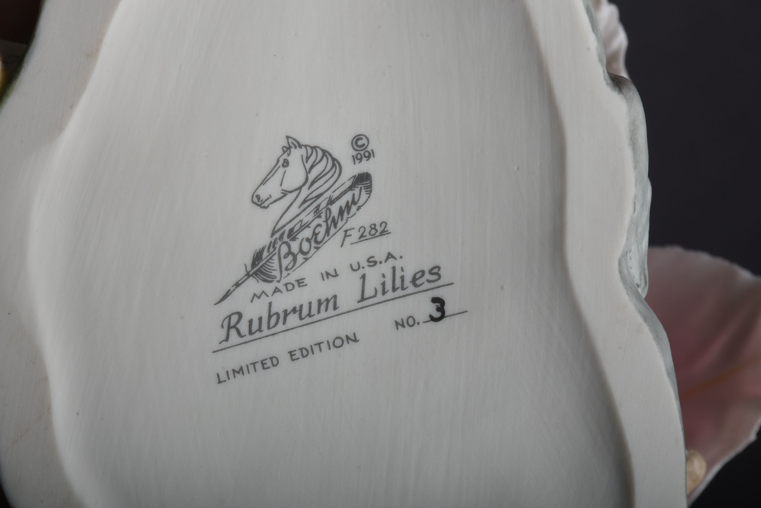 Boehm Limited Edition "Rubrum Lilies" Porcelain Figurine