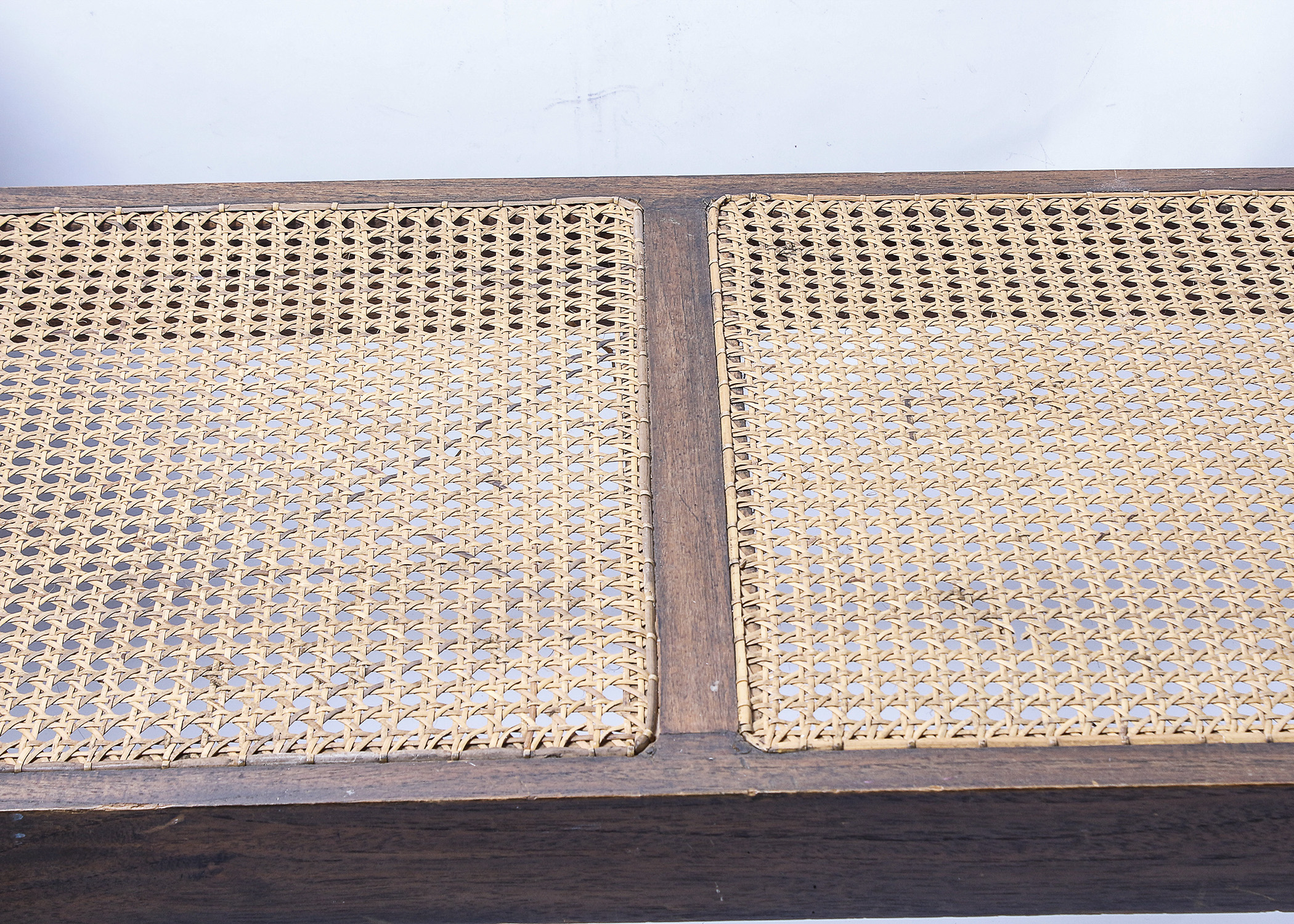 Wood Bench with Scrolled Arms