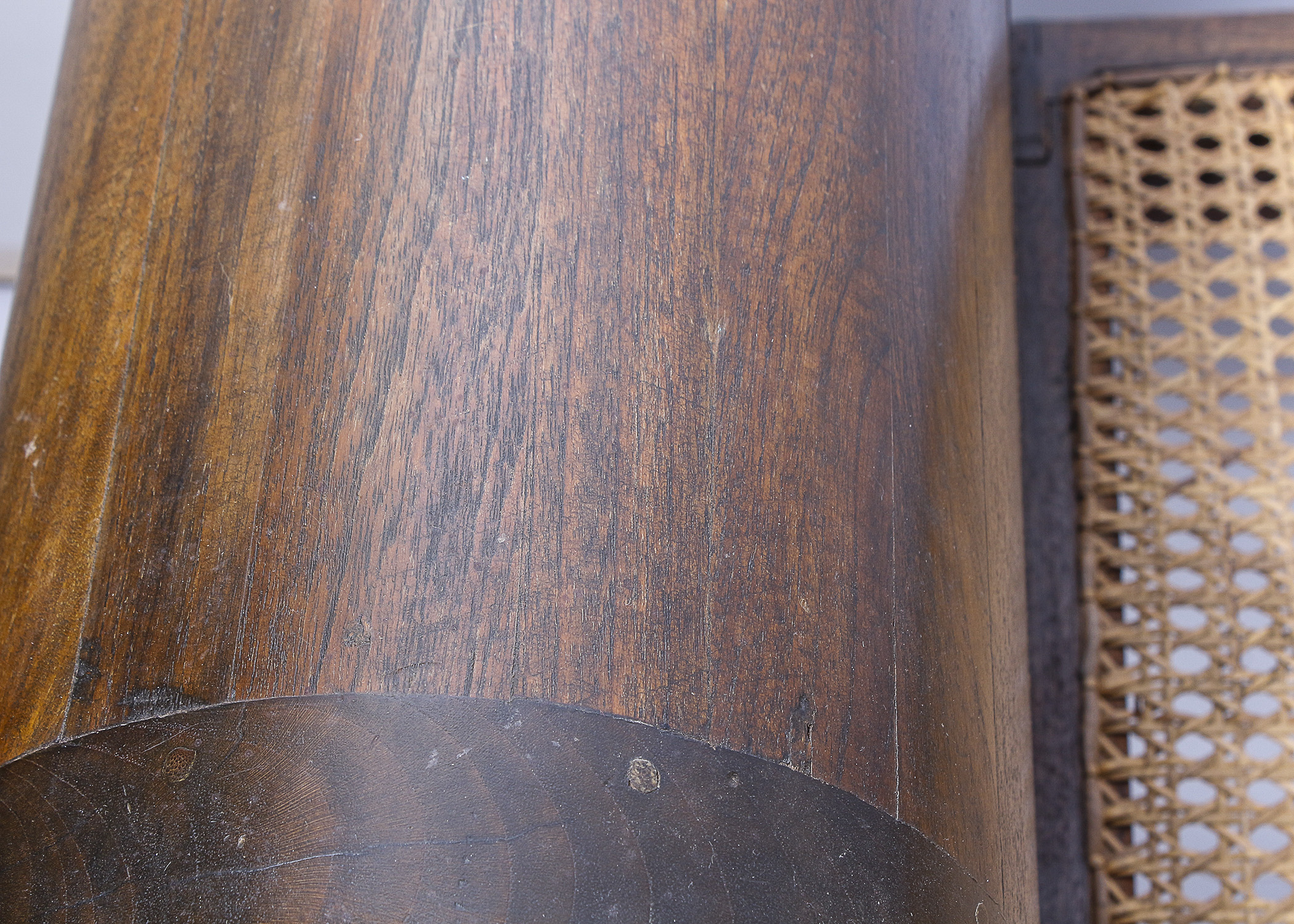 Wood Bench with Scrolled Arms